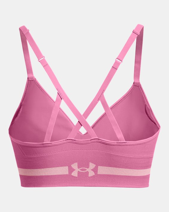 Women's UA Seamless Low Long Sports Bra, Pink, pdpMainDesktop image number 11